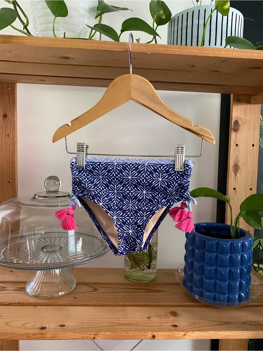 Cabana Life Navy Blue Bandana Print Long Sleeve Rashguard Bikini Set 5t
